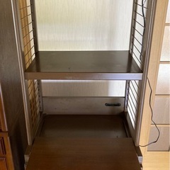 価格応相談　キッチンラック　レンジ台付収納庫　木目調　2/27頃までの画像