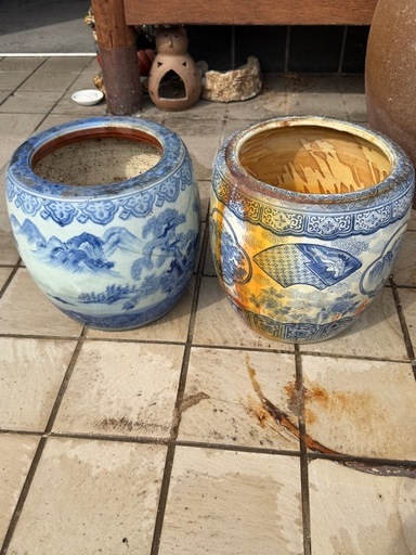 染付火鉢2個 (英樹) 少路のその他の中古あげます・譲ります