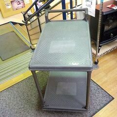 山崎製作所 台車 ポリトラー 幅46×奥行73×高さ81.5㎝ グレー 2段式 運搬台車 西岡店の画像