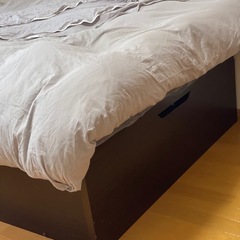【26日までにご連絡なければ友人に譲ります】セミダブル 跳ね上げ式収納ベッド（分解可）の画像