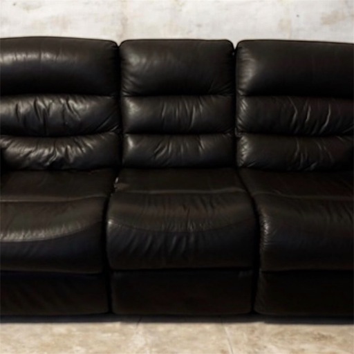 電動リクライニング3人掛けソファ】3,000円／動作OK／中央破れあり