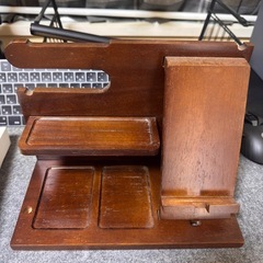 天然木 デスクオーガナイザー / スマホスタンド（木製）の画像