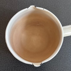 ジャンク扱い　取っ手無し ミルクパン 白 内径10.8㎝ 片手鍋 小鍋 小さいサイズ の画像