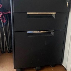 オフィスコム デスクワゴン サイドワゴン 3段 スチール 幅395×奥行550×高さ616mm ブラック 鍵付き キャスター付きの画像