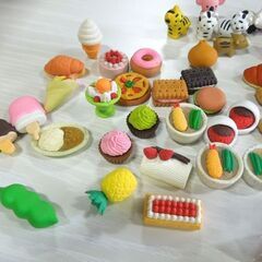 イワコー おもしろ消しゴムセット けしごむBOX 大量 まとめて 80個 文房具 動物 食材 他 ミニチュア おままごと コレクション 新道東店の画像