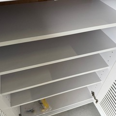 ニトリ シューズボックス WING ホワイト 靴箱 収納家具 W900 D350 H940 予備部品付属 棚板10枚 中古品 ③の画像