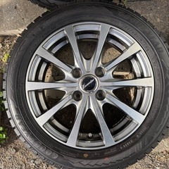 値下げ交渉あり！来年に備えて今がお得！軽トラ、軽バンinch upに！ 24年GOODYEAR ICENAVI8 155 65 14 走行距離、装着期間わずか　アルミはExceederの画像