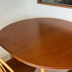 英国ercol 無垢チーク 伸長式ダイニングテーブル＋チェア2脚 の画像