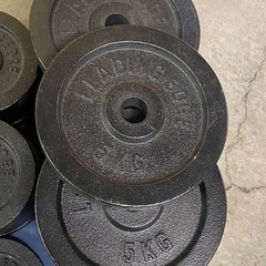 ※ ダンベル　LEADING EDGE リーディングエッジ バーベルプレート　計130KGの画像