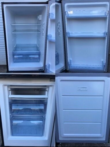 冷蔵庫 山善 2022年製 PJKFR-D170 173L 2ドア シルバーブラック 右開き