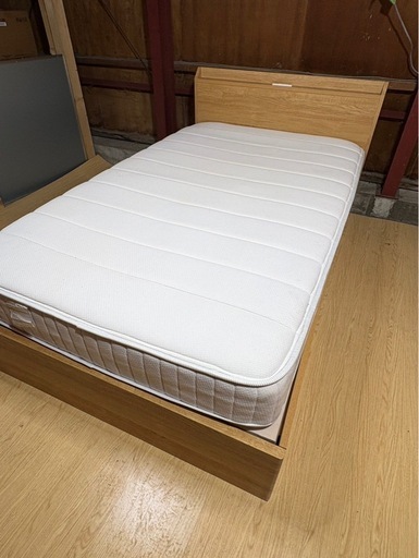 B2304 セミダブルベッド マットレス付き コンセント付き