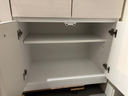  ホワイト キッチンカウンター レンジボード 食器棚 収納 キャビネッ 0224-08
