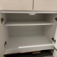  ホワイト キッチンカウンター レンジボード 食器棚 収納 キャビネッ 0224-08の画像