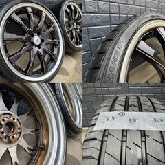 WORK SCHWERT SC2 BLACK RED LINE 19インチ7.5J +35/+40 5H-100 ルマン5 215/35r19の画像