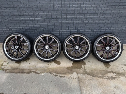 タイヤホイール　WORK SCHWERT SC2 BLACK RED LINE 19インチ7.5J 215/35r19