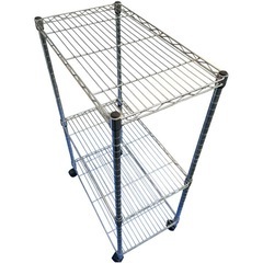 シルバーラック 3段 スチールラック メタルシェルフ シルバー 多少の汚れありの画像