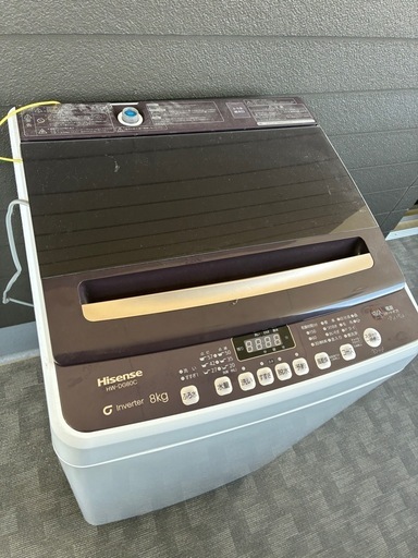 ハイセンス　　洗濯機　8kg インバータ搭載HW-DG80C 2023年製