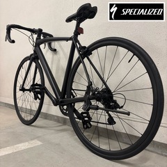  【21万で購入】SPECIALIZED ロードバイク 700C 黒 美品 スペシャライズド 高級シマノ社製9段変速搭載 高級軽量アルミフレーム　クロス ピスト BMX ビーチクルーザー ファットバイク お洒落 自転車【早い者勝ち】の画像