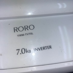 Y 🉐最終値下げ済🉐2024年製　洗濯機　7kg RORO ヤマダ電機　YWM-TV70L　の画像
