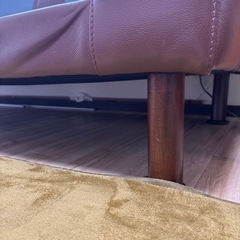 無印良品　革張り　フェザーソファの画像