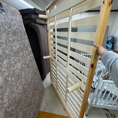 【セミダブル】木製すのこベッド＋マットレスセット✨すぐ使えます！ の画像