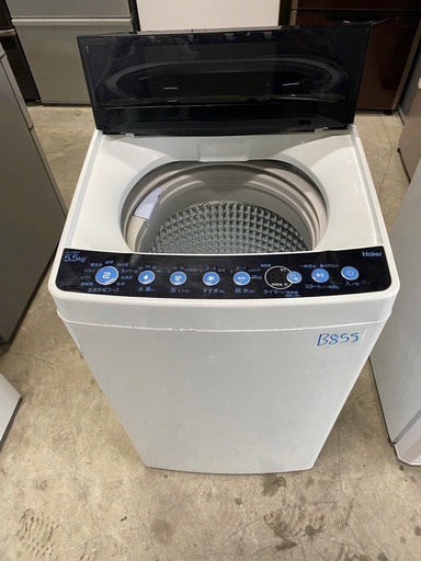 NO B855?福岡市内配送設置無料✨?Haier ハイアール 全自動電気洗濯機 JW-C55FK 5.5kg 2019年製 簡易乾燥