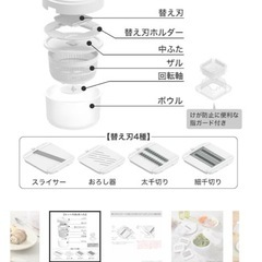 1台10役スライサーセット　野菜の水切りを楽に！スピナータイプの画像