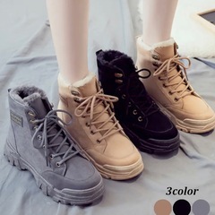 ブーツ ショートブーツ 靴 シューズ ボア カジュアル レディース　グレーの画像