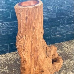 天然木 一点物 灰皿オブジェ 高さ77cm 無垢材 インテリア 店舗ディスプレイの画像