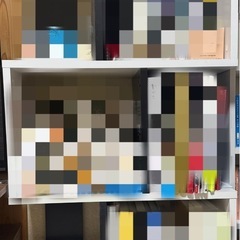 本棚 収納ラック ディスプレイラック スリム 木製 S字 3段 幅59 奥行24 高さ104 ホワイト ブラック 00-166の画像