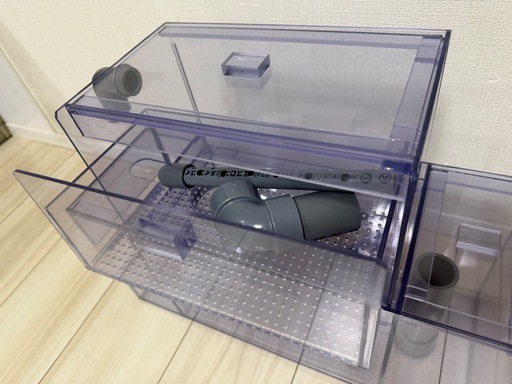 ぷぅ工房上部フィルター45cm水槽用引出し式ウールボックス付 (umi