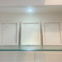 ホワイト・グレー テクスチャーアート 3点セットの画像