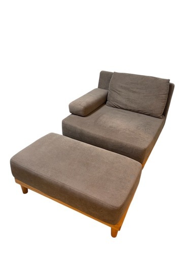 オットマン付き‼️】Soroi グレージュ 1人掛け ソファ (海) 徳庵の