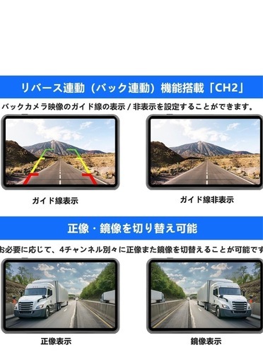 AHDバックカメラモニターセット バックカメラ10インチバックモニター IPS液晶パネル搭載