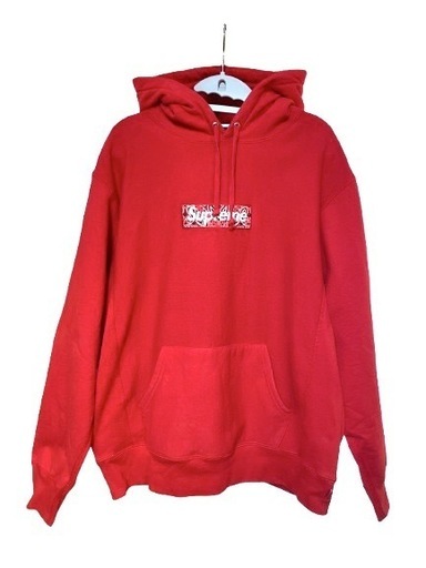 Supreme バンダナボックスロゴ パーカー 赤 Lサイズ 値下げしました