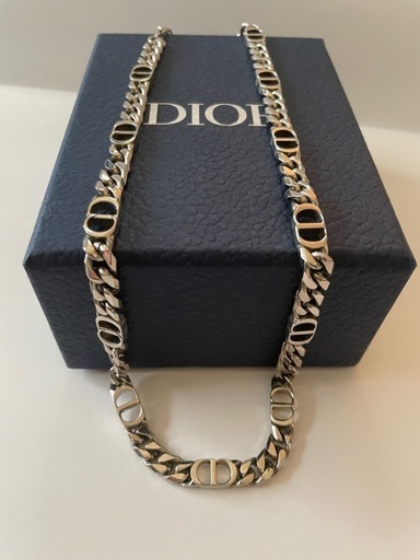 美品 ディオール dior CDロゴ モチーフ ネックレス シルバー チェーン