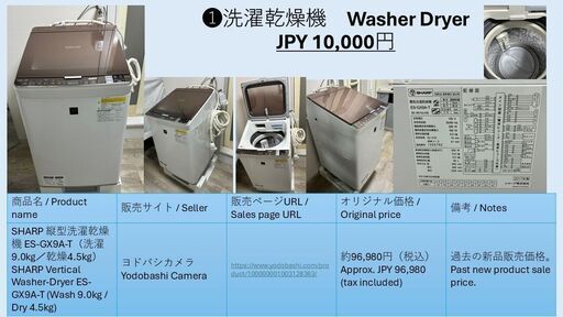 引っ越しに伴い、家電を出品します(セット割あり)。