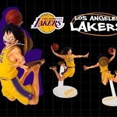 ワンピース　一番くじ　ONE PIECE BASE SHOPくじ　フィギュア　ルフィ　バスケ　レイカーズの画像