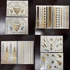 ゴールド・シルバータトゥーシール11枚セットの画像