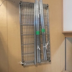 2段スチールラック（ハンガーパイプ1本）の画像