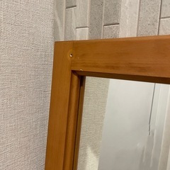 【値引き可能】大型　姿見 ガラスミラー 全身鏡 木製フレームの画像