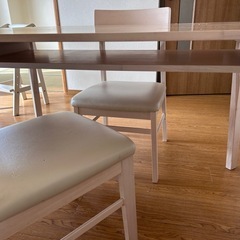 ニトリ ダイニングテーブル 椅子2脚 セット スタディの画像