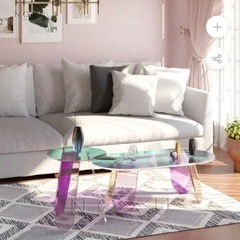 【新品未使用】センターテーブル大のみ(色:オーロラ)の画像