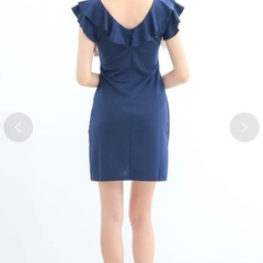 【TIKA】【訳あり】フロントジップフリル袖ラップデザイン半袖タイトミニドレス【Lサイズ】の画像