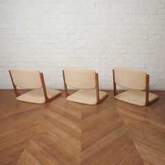 【発送の場合は即購入不可】 3脚セット 天童木工 Tendo 座椅子 プライウッド 曲げ木 座イス スタッキング 和室 書斎 座敷 リビング 木製 国産 ナチュラル 98546の画像