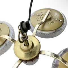 シャンデリア 4灯 ガラス製 アンティーク 1点物 お洒落 昭和レトロ 50年前の画像