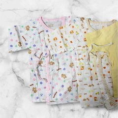 ベビー肌着 ガーゼ コットン セット まとめ売り 短肌着 ロンパース 50 60 出産準備 赤ちゃん用品の画像