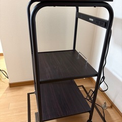 山善(YAMAZEN) レンジラック スライド棚 2口コンセントの画像