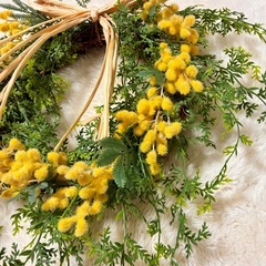 ミモザの春リース❁アーティシャルフラワーの画像
