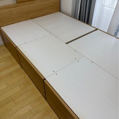 ニトリ　コンセント収納付きセミダブルベッドフレームとNスリープマットレスのセットの画像